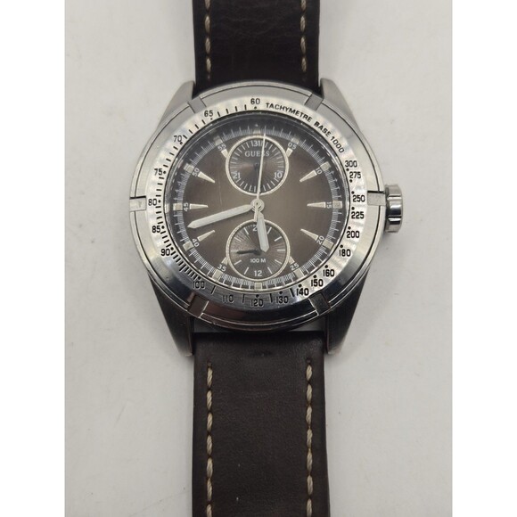 Guess Waterpro G86147g ~ Men's Brown Dial & Leather Band Wristwatch ~ 42mm - Picture 9 of 12